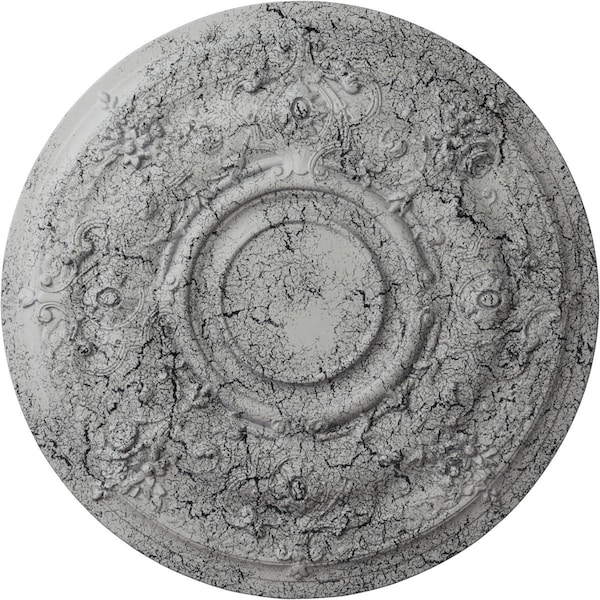 Ekena Millwork Darnay Ceiling Medallion (Fits Canopies up to 7 1/4"), 29 1/4"OD x 2"P, Ultra Pure White Crackle CM29DAUWC - main